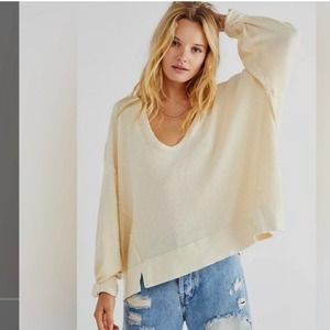 New!  Free People Santa Clara Thermal Top - Alabaster - Large